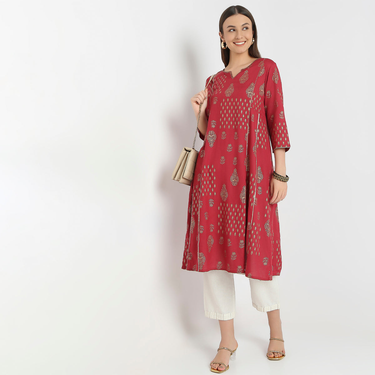 Flare Fit Printed Kurta