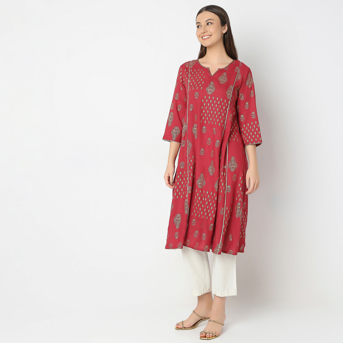 Flare Fit Printed Kurta