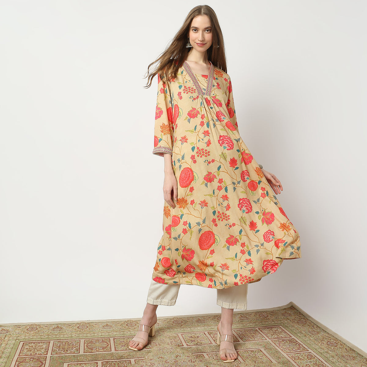 Flare Fit Printed Kurta