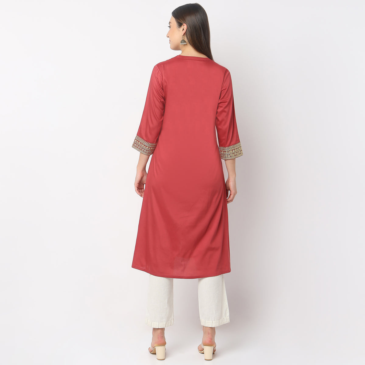 Flare Fit Embroidered Kurta