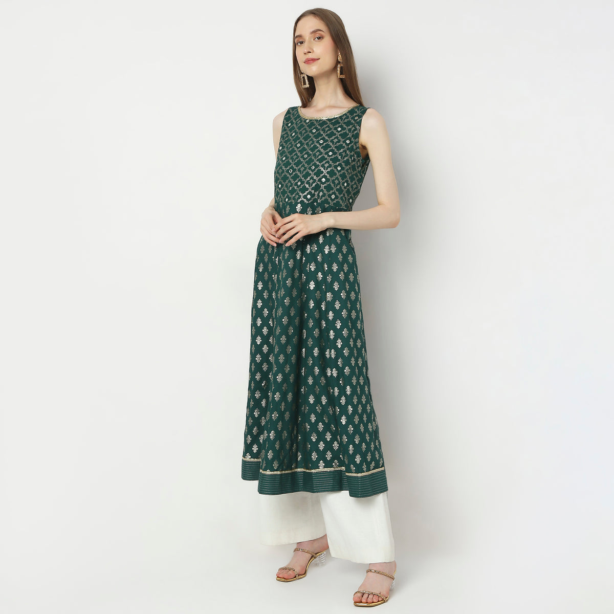 Flare Fit Printed Kurta