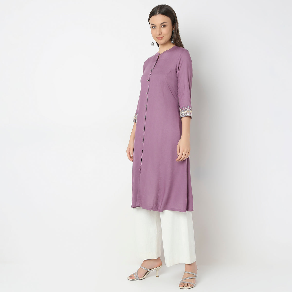 Flare Fit Embroidered Kurta