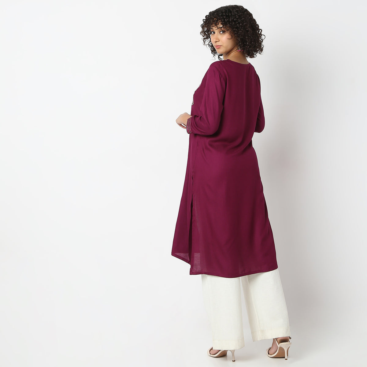 Flare Fit Embroidered A-Line Kurta