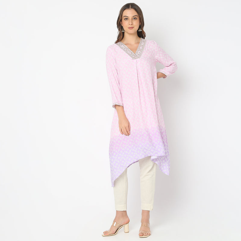 Flare Fit Printed Kurta