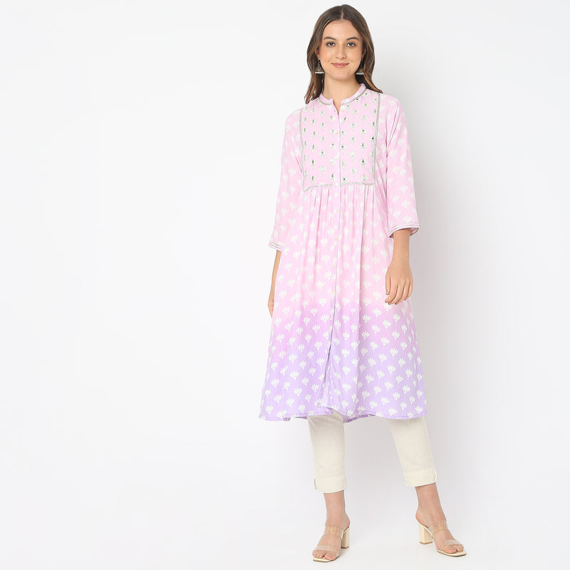 Flare Fit Printed Kurta