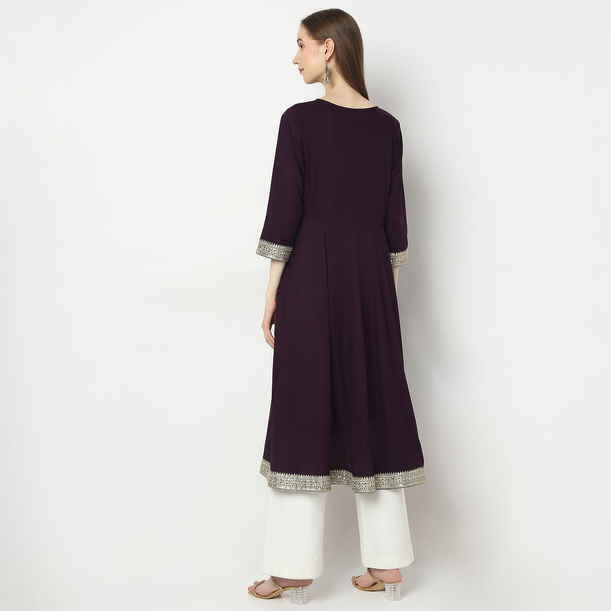 Flare Fit Embellished Kurta