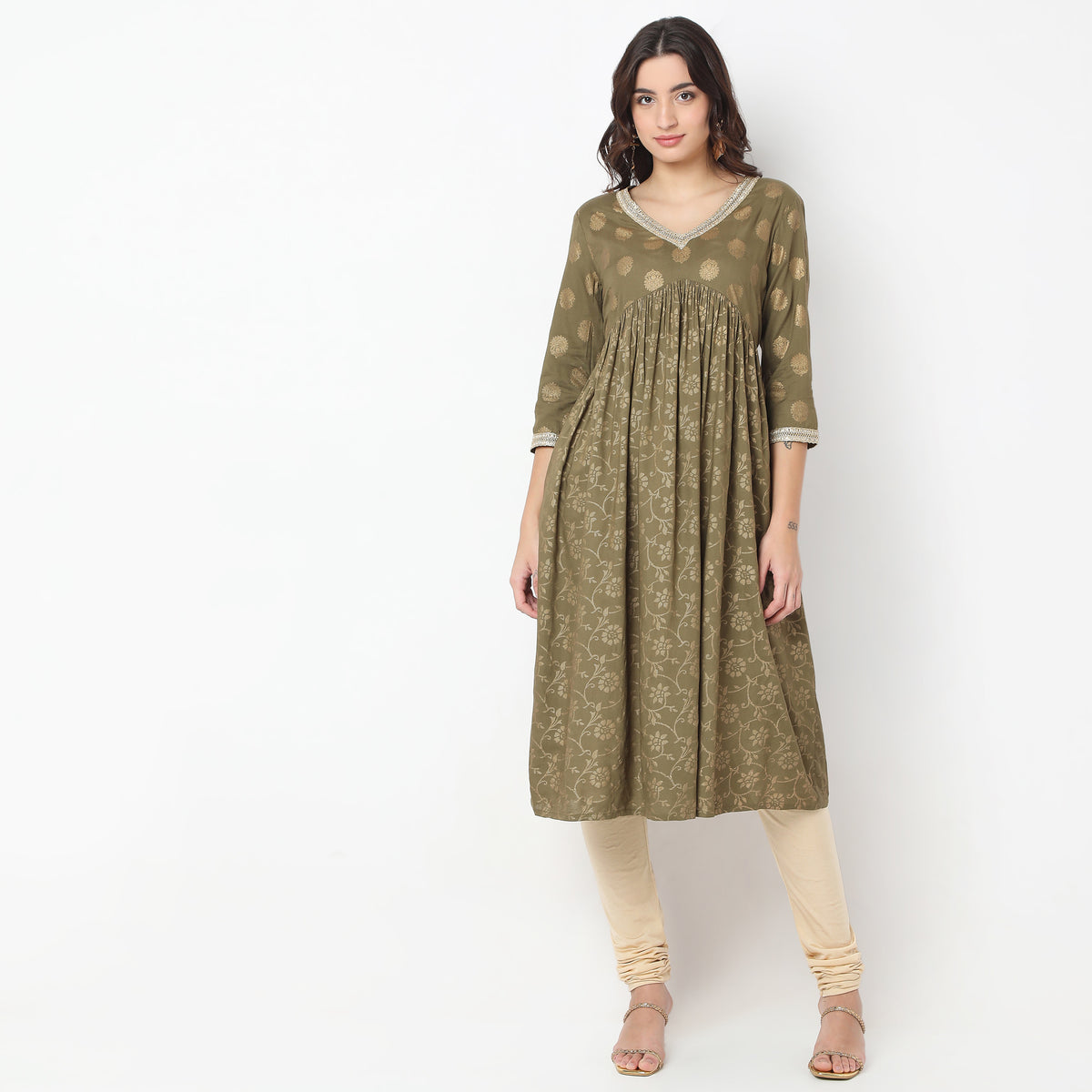 Flare Fit Printed Kurta