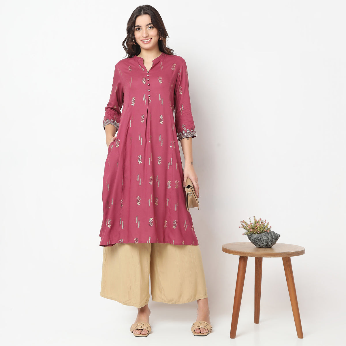 Flare Fit Printed Kurta