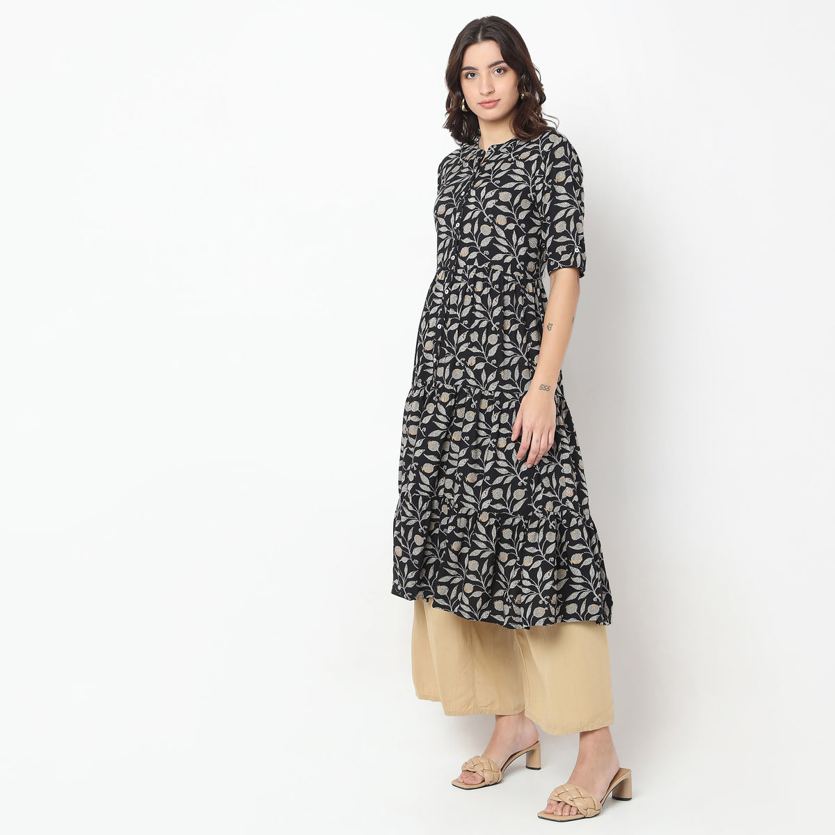 Flare Fit Printed Kurta