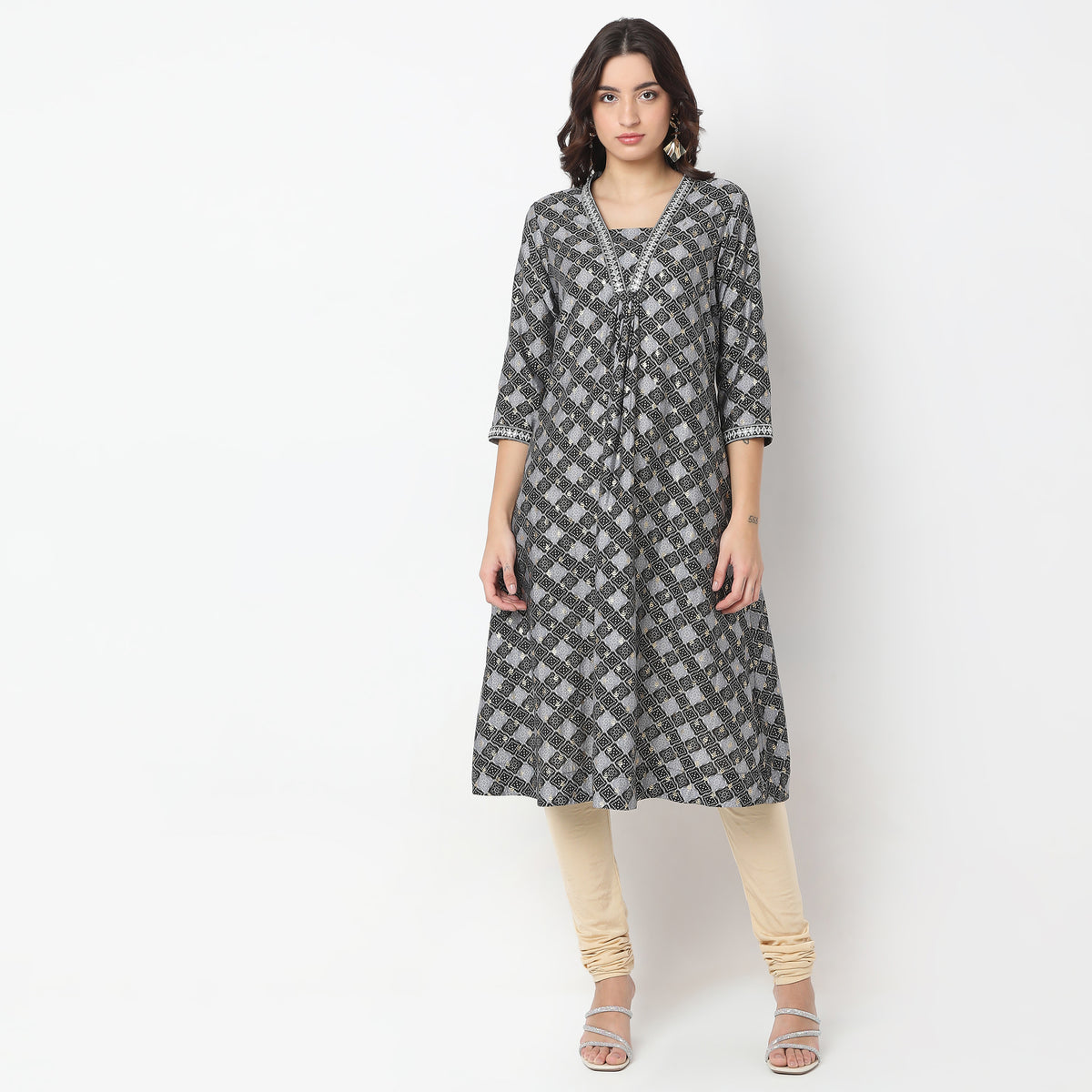 Flare Fit Printed A-Line Kurta