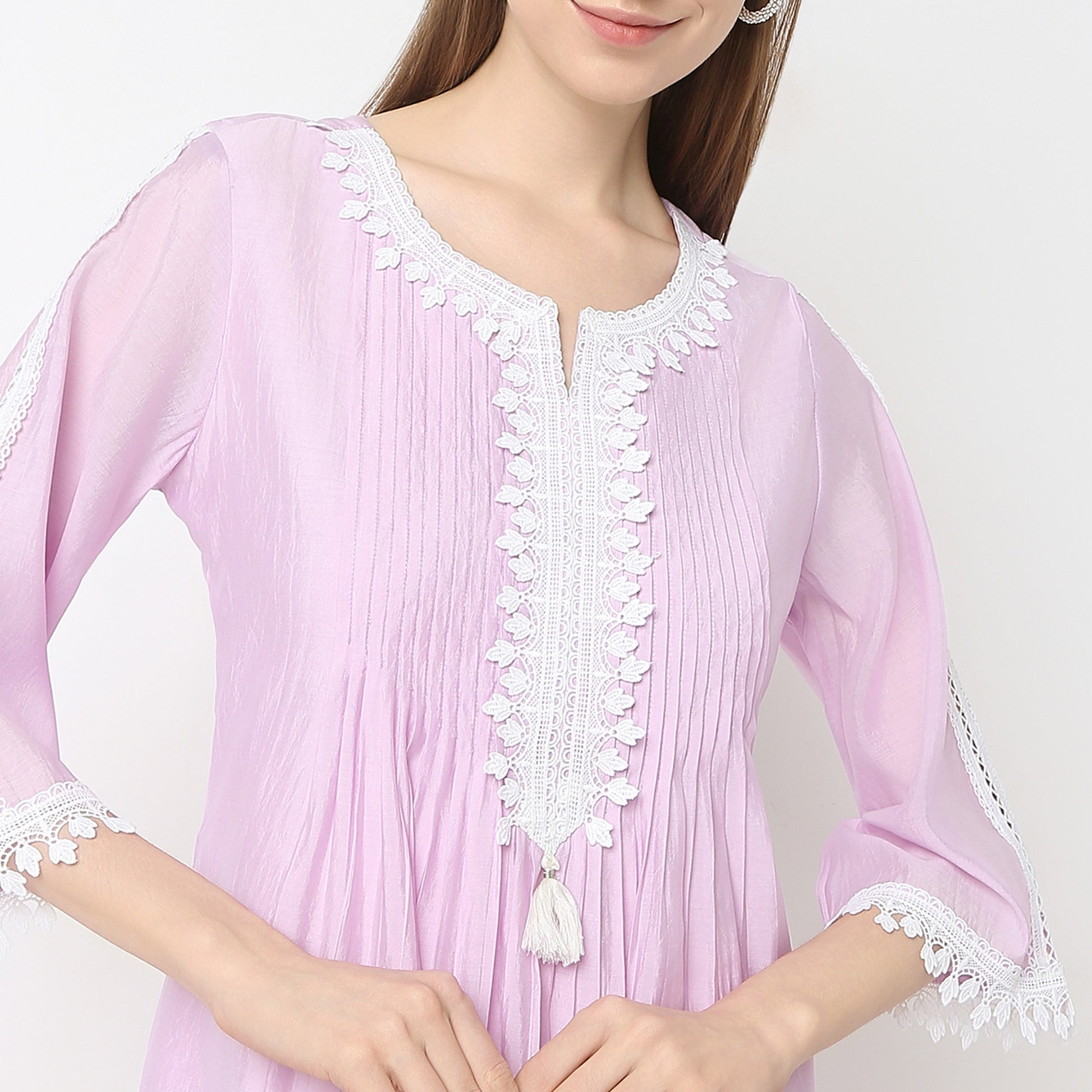 Flare Fit Solid Kurta