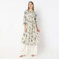 Printed Below Knee Shirt Collar Delicate Threads Kalidar Flared Kurta