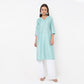 Flare Fit V-Neck Printed Kurta 