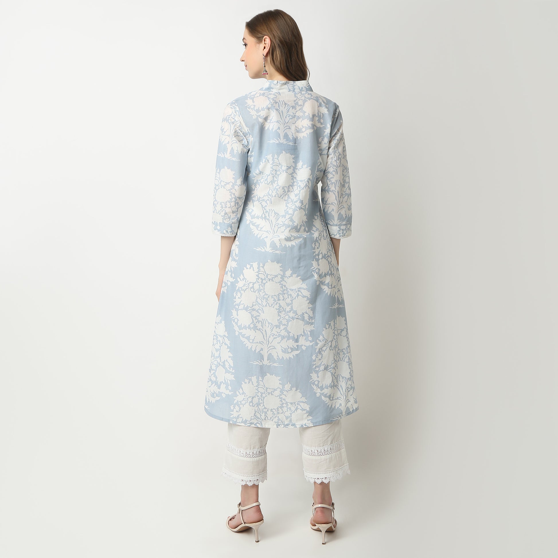 Flare Fit Printed V-Neck Kurta