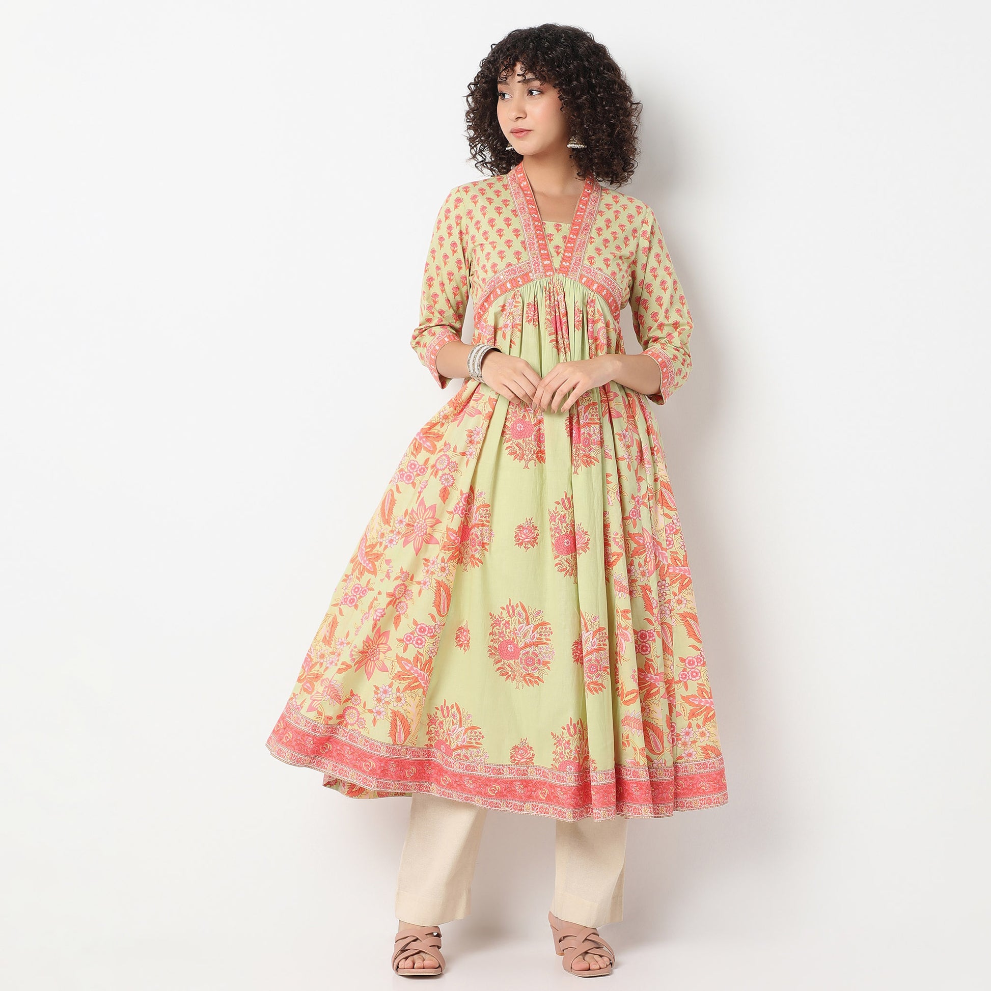 Flare Fit Printed Kurta