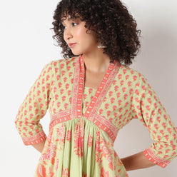 Flare Fit Printed Kurta