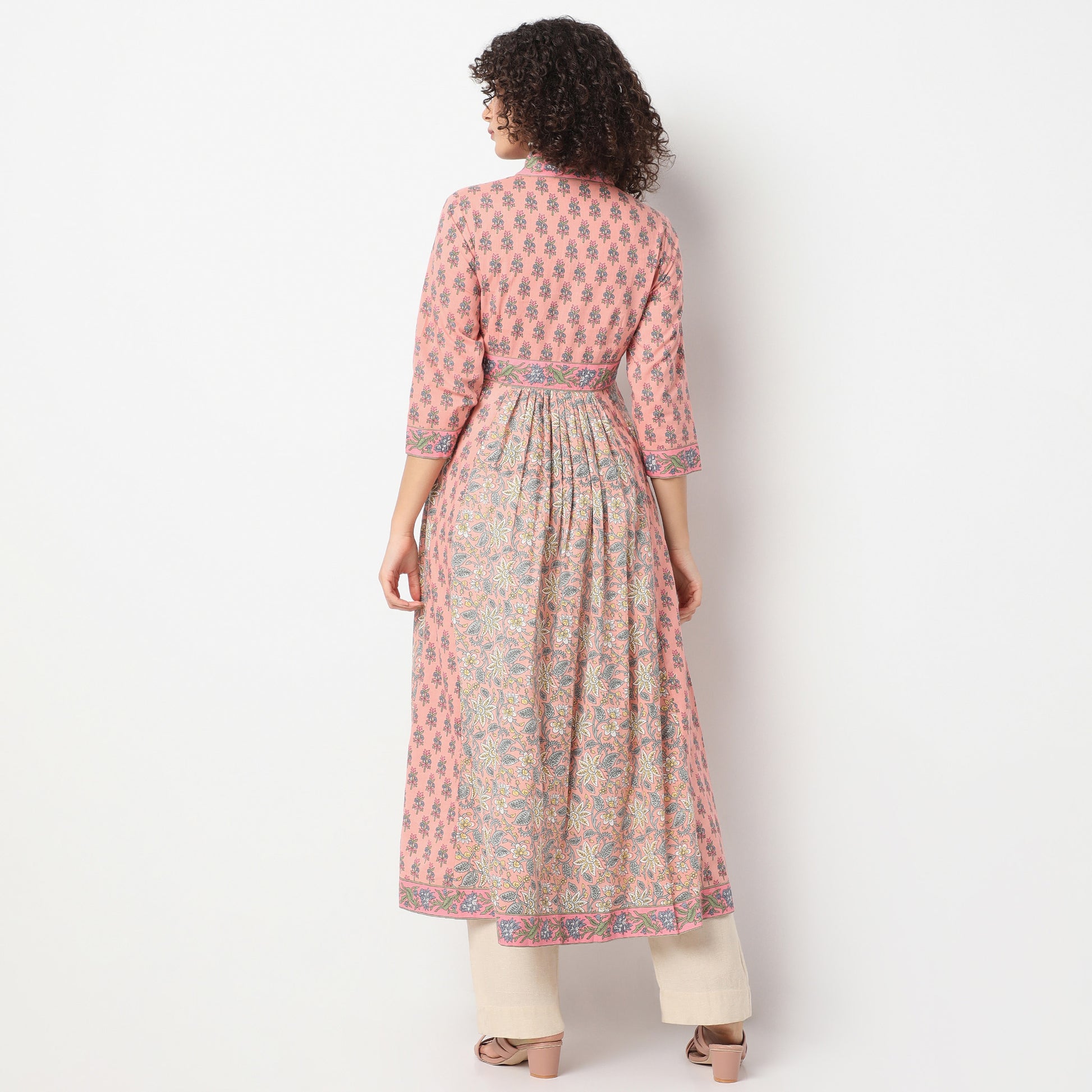 Flare Fit Printed V-Neck Kurta