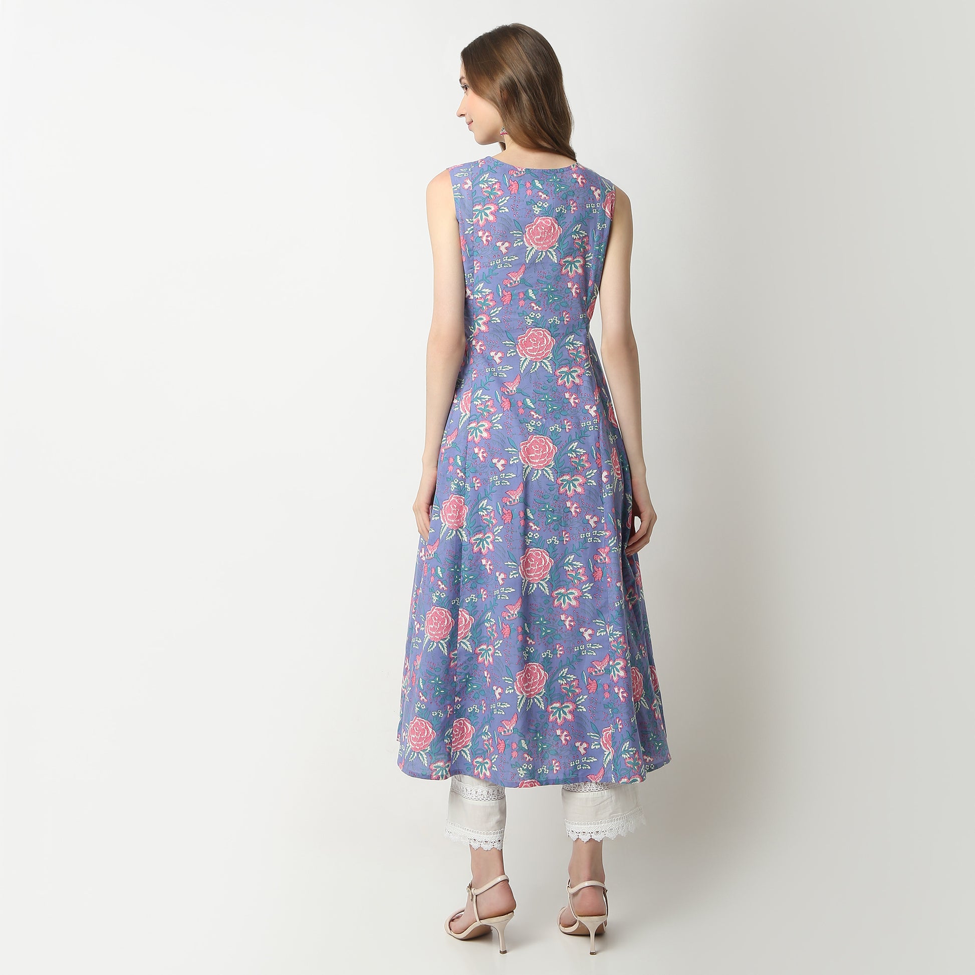 Flare Fit Printed V-Neck Kurta