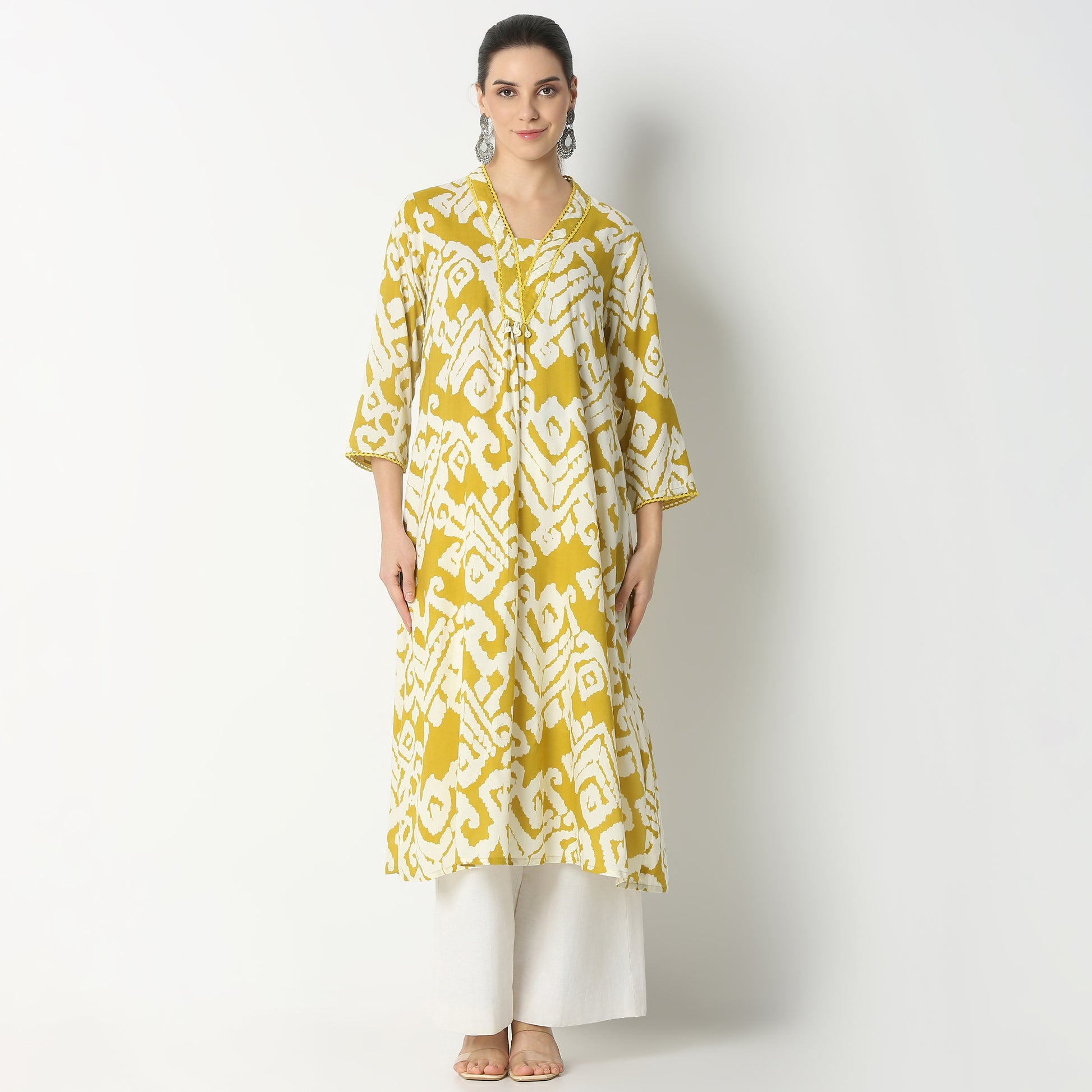 Flare Fit Printed Below Knee Kurta