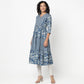 Flare Fit V-Neck Printed Kurta 