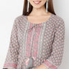 Flare Fit Printed Round Neck Kurta