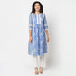 Abstract Printed Kurta with Lace Highlight