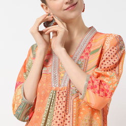 Flare Fit Printed Kurta