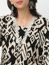 Flare Fit Printed V-Neck Kurta
