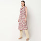 V-Neck Printed Peplum Kurta