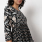 Floral Print Flared Tiered Kurta