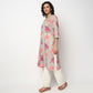 Buy Women Straight Fit Printed Three-Fourth Sleeve Kurta  - Style Union