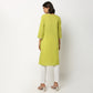 Buy Women Straight Fit Embroidered Three-Fourth Sleeve Kurta  - Style Union