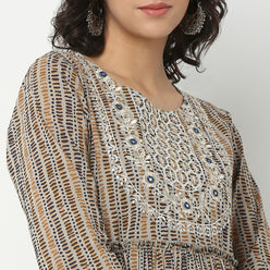 Embroidered Cotton Fabric Kurta