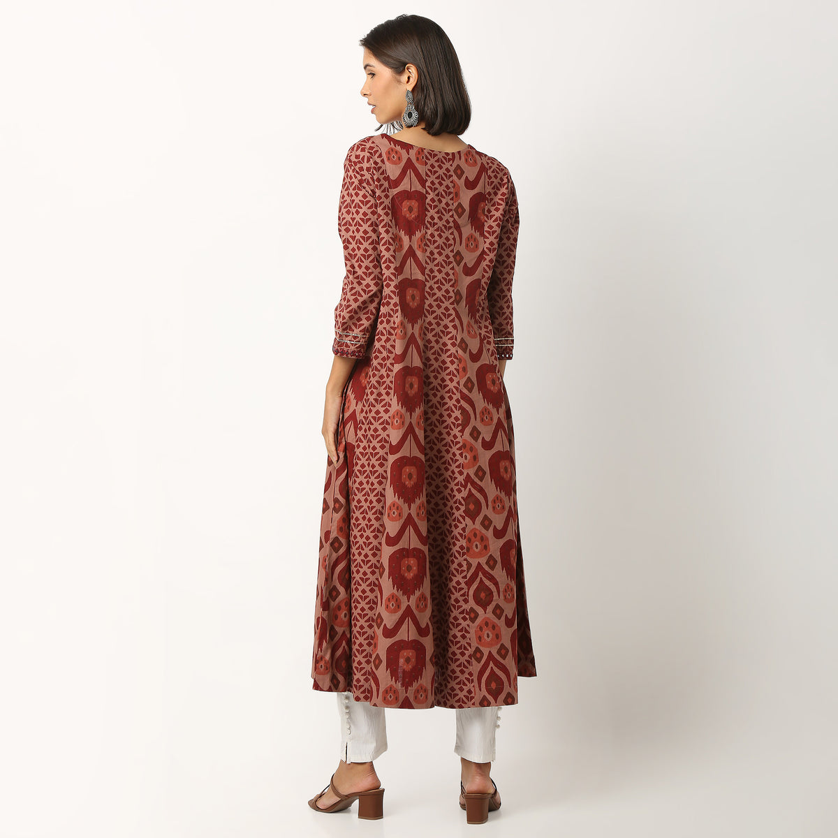 Printed Cotton Fabric Kurta, Below Knee