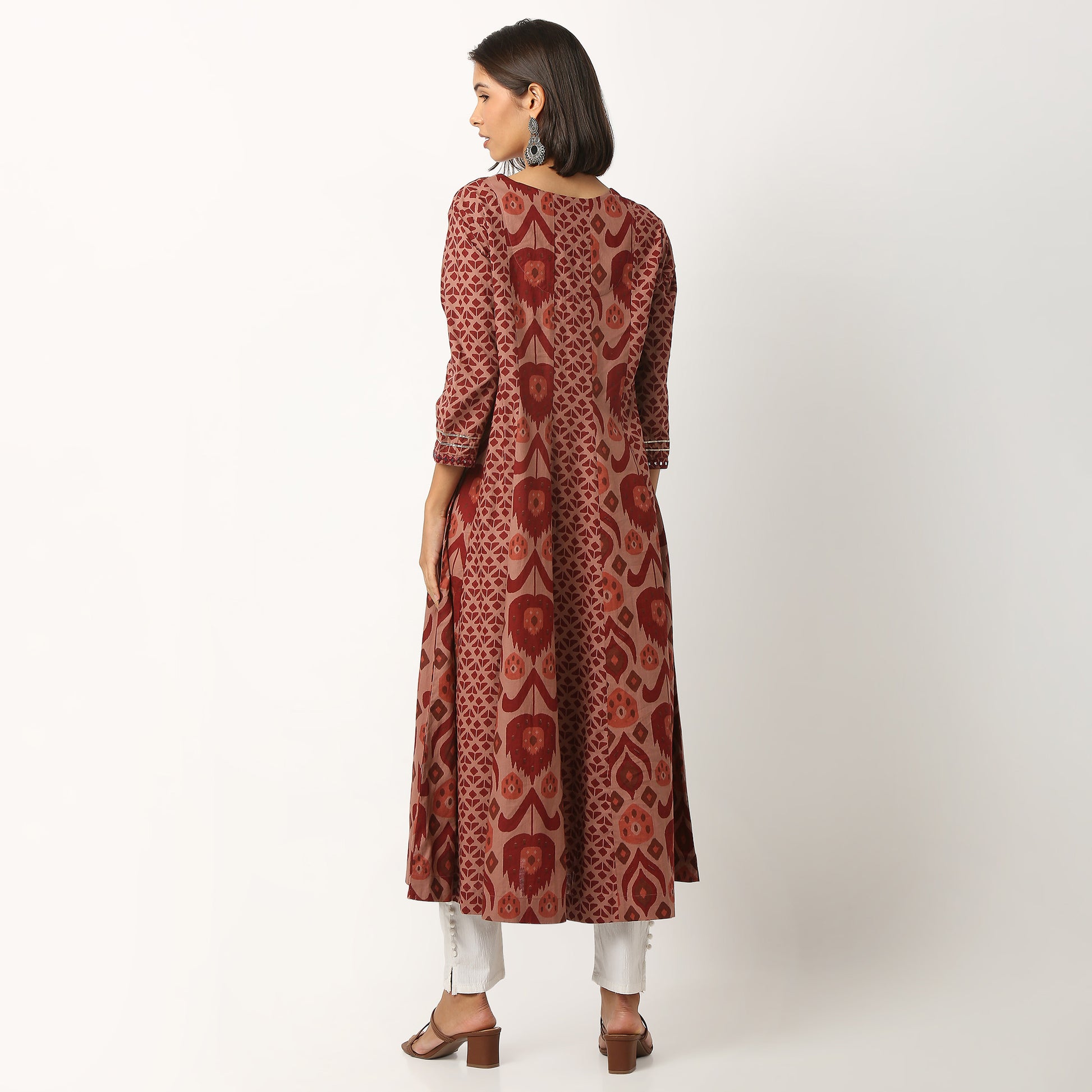 Printed Cotton Fabric Kurta, Below Knee