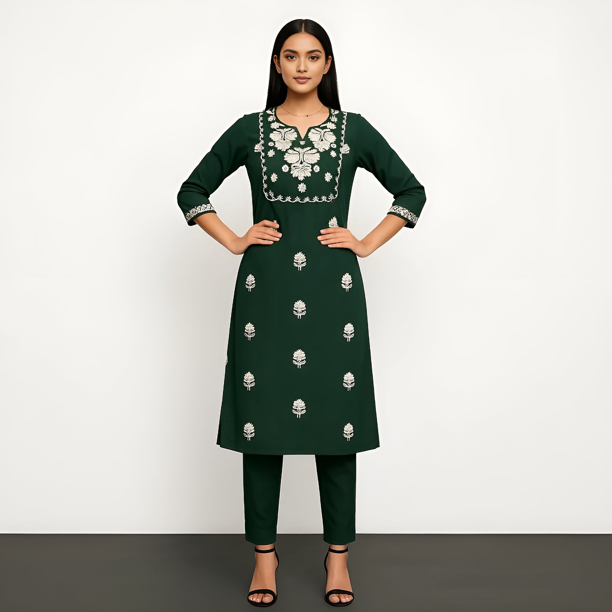 Embroidered Straight Kurta