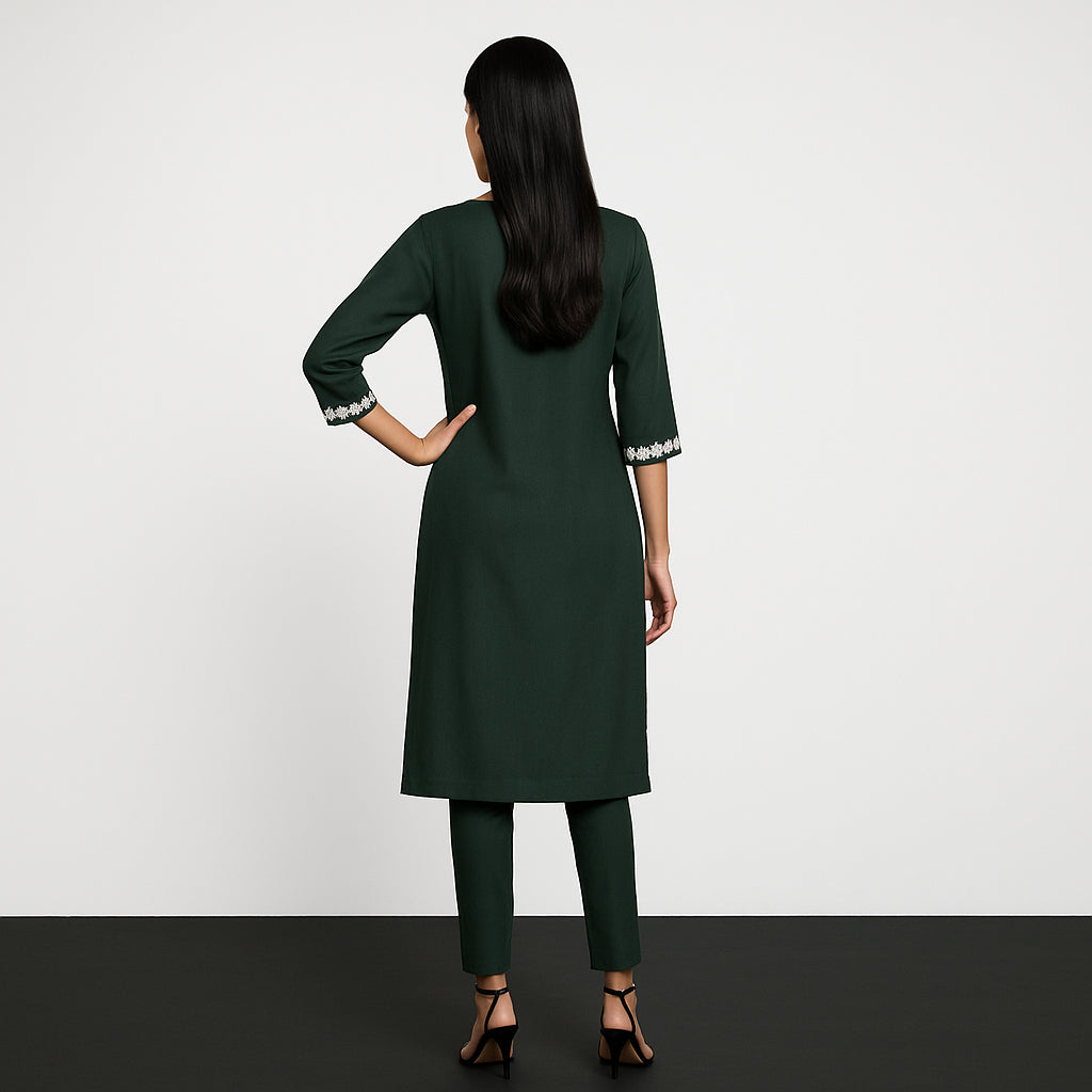 Embroidered Straight Kurta