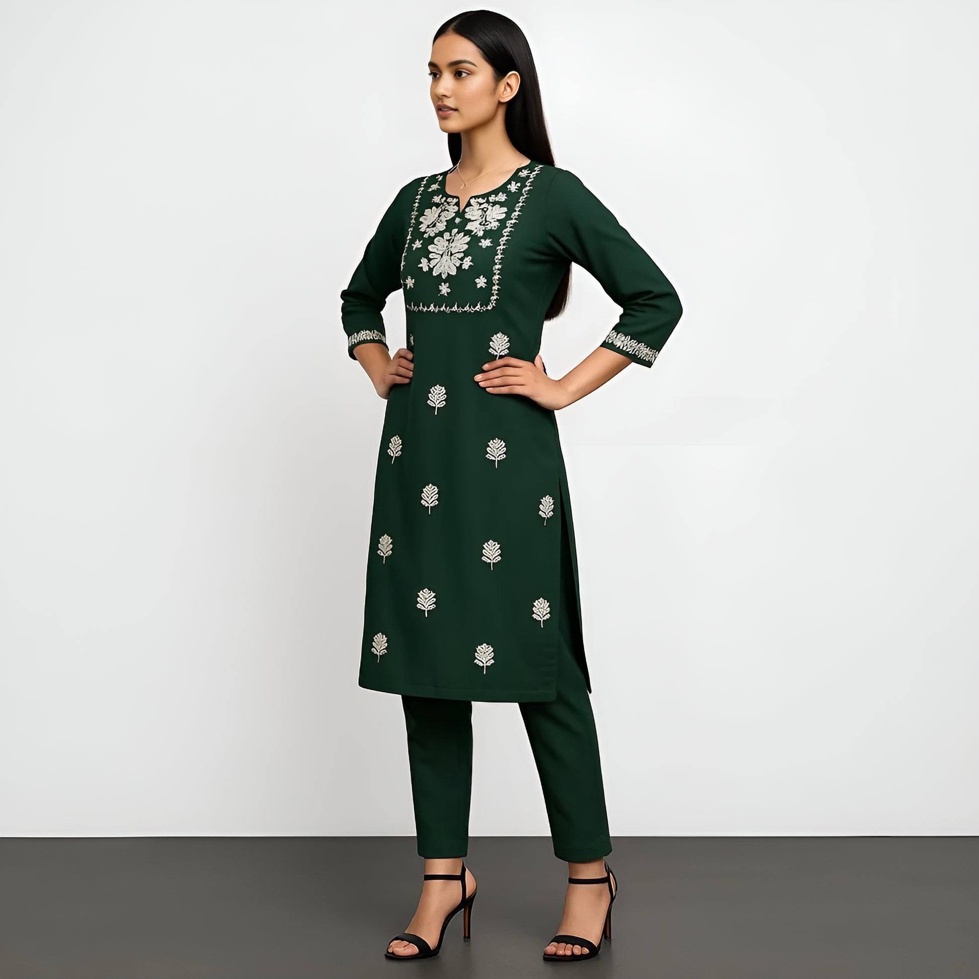 Embroidered Straight Kurta