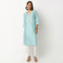 Buy Women Straight Fit Embroidered Three-Fourth Sleeve Kurta  - Style Union