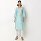Buy Women Straight Fit Embroidered Three-Fourth Sleeve Kurta  - Style Union