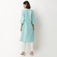 Buy Women Straight Fit Embroidered Three-Fourth Sleeve Kurta  - Style Union