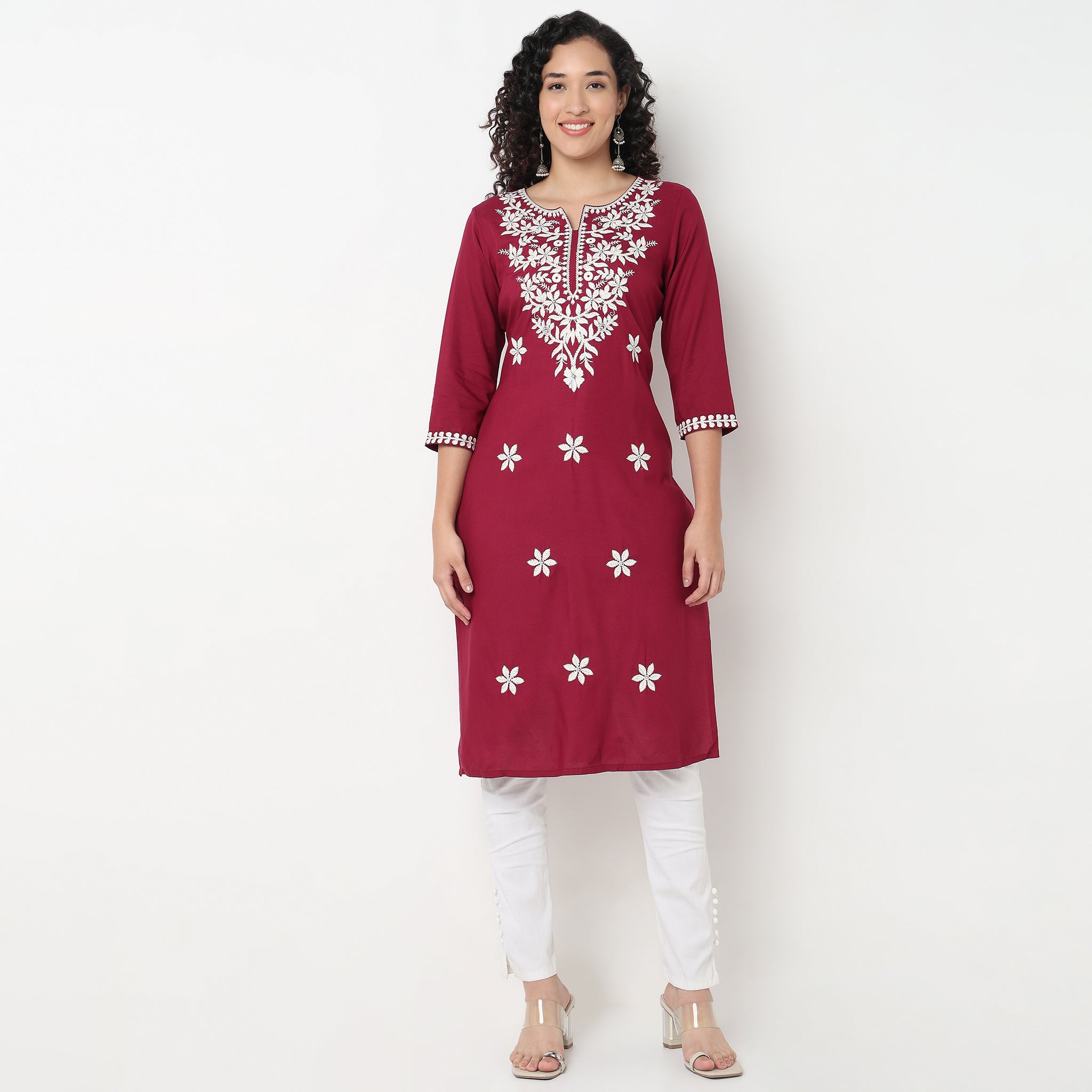 Embroidered Straight Kurta