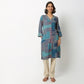 Buy Women Straight Fit Printed Three-Fourth Sleeve Kurta  - Style Union