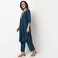 Buy Women Straight Fit Embroidered Three-Fourth Sleeve Kurta  - Style Union