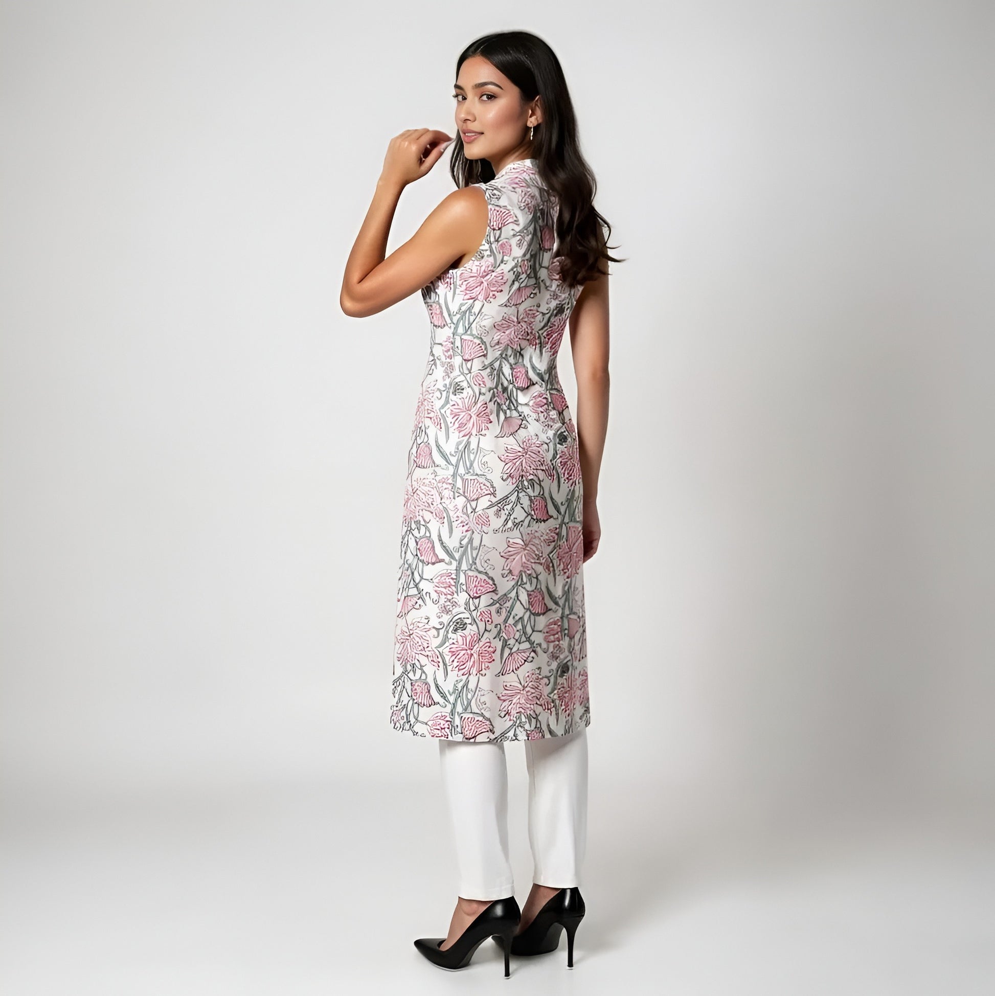 Printed Cotton Flared Kurta