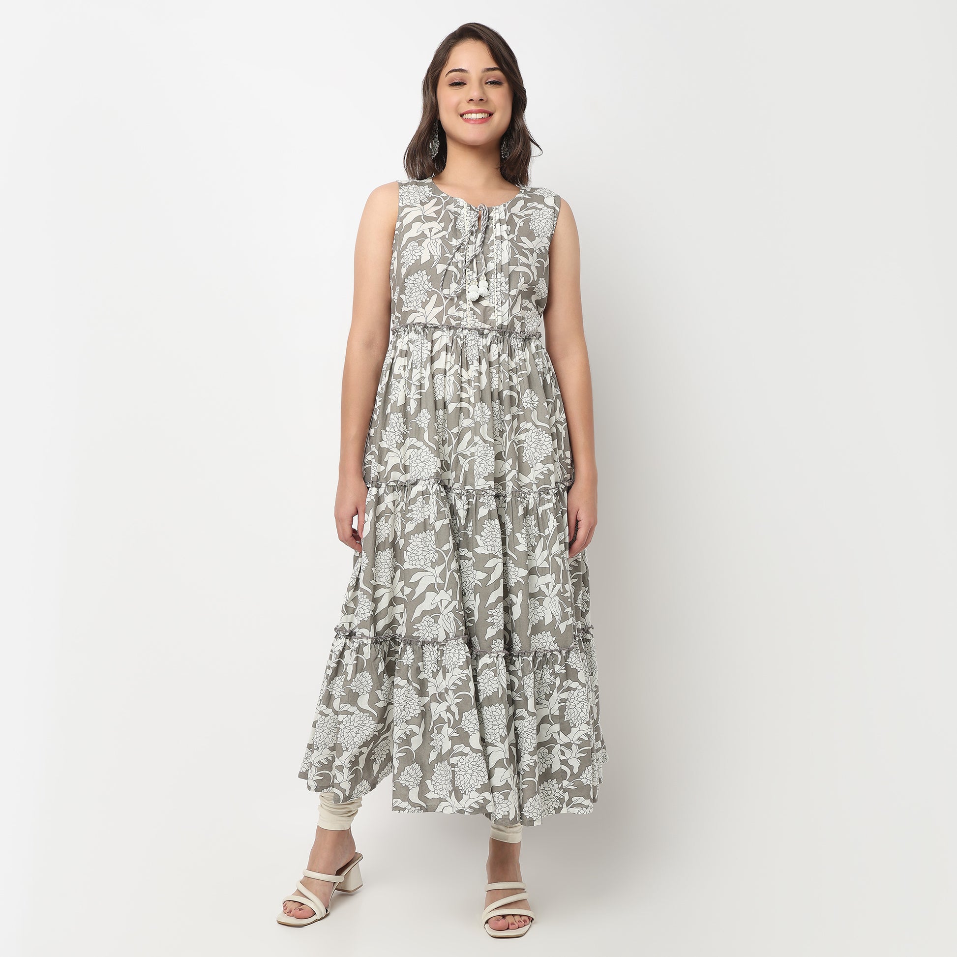 Cotton Printed Tired Kurta