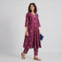 Cotton Printed V-Neck Kalidar Kurta