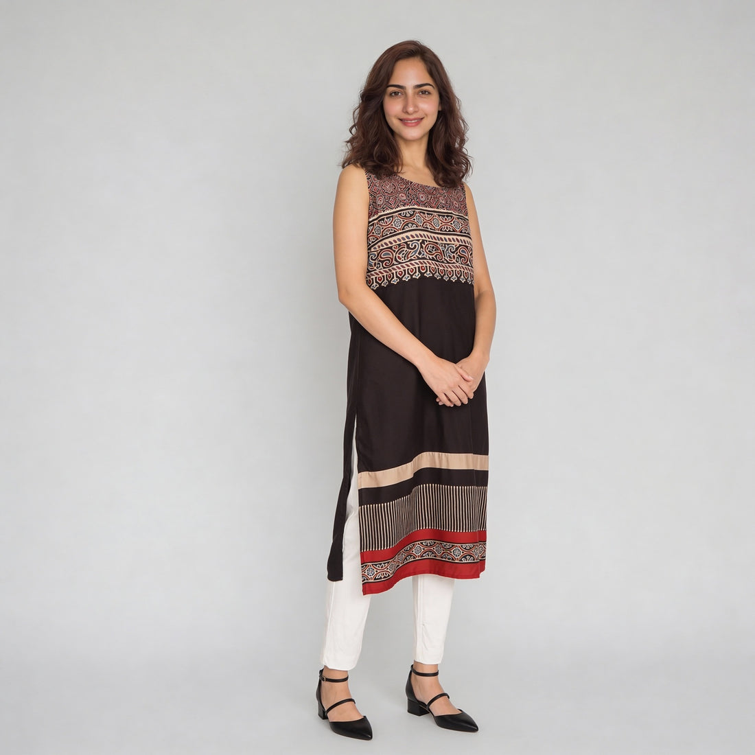 Printed Straight Long Kurta