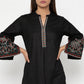 Cotton Embroidered V-Neck Kurta