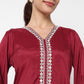 V-Neck Embellished Straight Kurta